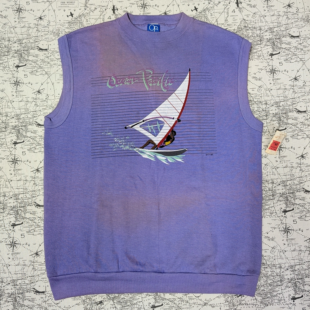 Vintage 80s OP Ocean Pacific Sleeveless Sweatshirt Deadstock With OG Tag Size XL